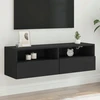 TV staliukas Vidaxl Sieninė Tv spintelė, juoda, 100x30x30 cm