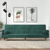 Fotelis Vidaxl tamsiai žalia aksominė sofa-lova su pagalvėmis