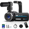 Video kamera 4k 80mp Hd vaizdo kamera, skirta "youtube", 30 kadrų per sekundę internetinė kamera Ir naktinio matymo vlogų kamera, 18x skaitmeninis priartinimas 3.0 270°ips ekranas vaizdo kamera su Sd kortele, 2 baterijomis, nuotolinio valdymo pulteliu ir