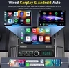 Automagnetola Vieno din automobilinis radijas su automatiniu atlenkiamu ekranu, belaidžiu carplay ir android auto, 7 colių radijo stereo sistema su bluetooth/mirrorlink/fm/aux/tf/usb/swc + atsarginė kamera + mikrofonas