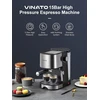 Vinato Espresso kavos aparatas, 15 barų espresso ir cappuccino aparatas su greito pašildymo funkcija, kavos aparatas su pieno putojimo funkcija ir garų lazdele, dvigubo išėjimo filtro laikiklis ir 2 filtrai