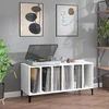 Vinilinė plokštelė Vinilinių plokštelių spintelė, balta, 100x38x48cm, mediena