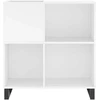 Vinilinė plokštelė Vinilinių plokštelių spintelė, balta, 84,5x38x89cm, mediena