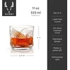Viski Beau žemi kokteilinės stiklinės, 4 vnt rinkinys, 325 ml dof stiklinės, sukraunami baro reikmenys pagaminti iš krištolinio stiklo be švino, skaidrios
