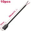 Vissqh 10 vnt. 30 cm micro usb pigtail kabelių rinkinys, micro usb male į 2 kontaktų pliką kabelį, 22awg 3a usb male, 2 gyslų usb ilgintuvas, usb male litavimas, su atviru galu "pasidaryk pats" entuziastams