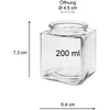 Viva housewares stiklinis prieskonių indelis su kamštiniu dangteliu, tinkamas naudoti kaip stiklinis indelis ir dėžutė prieskoniams, druskai ir kt., 200 ml