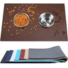 Vivaglory Šunų maisto kilimėlis, kačių ir šunų maitinimo kilimėlis, nešvarumus sulaikantis vandeniui atsparus silikoninis kilimėlis su paaukštintu kraštu, chocolate, Small (48 x 30 cm)