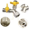 Ventiliatorius Viviihoo žalvarinis Y formos skirstytuvas 3 krypčių adapterio ventilis 1/2 colio Y skirstytuvo ventilis dušo adapteris skalbimo mašinai, vonios kambariui, virtuvei, sodo žarnai (7 x 8,5 cm)