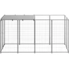 Voljeras šunims, sidabrinės spalvos, 2,42 m², plienas