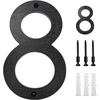 Vordpe nerūdijančio plieno juodas namo numeris 12,7 cm didelis 3d efekto namo numerio ženklas, skirtas biuro durims, pašto dėžutėms, butų vartams, spintelėms, garažams (numeris 8)