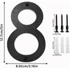 Vordpe nerūdijančio plieno juodas namo numeris 12,7 cm didelis 3d efekto namo numerio ženklas, skirtas biuro durims, pašto dėžutėms, butų vartams, spintelėms, garažams (numeris 8)