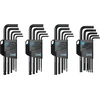 Vorxeon 36 dalių šešiakampių raktų rinkinys su 9 galvučių ir 9 plokščiagalvių šešiakampių lizdų (1,5–10 mm), 9 Sea (1/16"–3/8") ir 9 Star Tx (t10–t50) spalvų kodais dviračių ir automobilių remontui