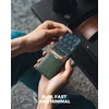 Vulkit minimalistinė piniginė kortelėms su odiniais skyreliais, apsauga nuo Rfid, telpa 7 kortelės ir kupiūros, žalia, vienas dydis, minimalistinė