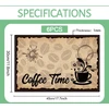 Rankšluostis Wadorn Padėkliukų rinkinys su kavos motyvu, 6 vnt. 30 x 45 cm Kavos laiko padėkliukai Mocha Latte Kavos puodelio baro stalo padėkliukai Kavos aparatų padėkliukas virtuvėms, restoranams, kavinėms, priėmimo kambariams