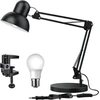 Wafting patobulintas didelis stalinė lempa, retro stalinė lempa su e27 sriegine lempute, lanksti prisegama stalinė lempa, architekto lempa, 65 cm pasukama stalinė lempa, led stalo lempa biurui