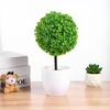 Wakauto 2 vnt. dirbtinių buksmedžio rutulių lauke su vazonu, dirbtiniai buksmedžio topiary medžiai, lapų topiary rutulys, 23 cm, tikroviškas netikras augalas namams, sodui, biurui