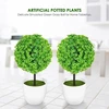 Wakauto 2 vnt. dirbtinių buksmedžio rutulių lauke su vazonu, dirbtiniai buksmedžio topiary medžiai, lapų topiary rutulys, 23 cm, tikroviškas netikras augalas namams, sodui, biurui