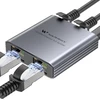 Warrky Lan skirstytuvas 1 į 3, 1000 Mbps eterneto skirstytuvas su type-c maitinimo laidu, [1,4 cm itin plonas, integruotas lieto aliuminio korpusas] gigabitinis Lan skirstytuvas 3 prievadai, tinklo jungiklis, skirtas cat 5/5e/6/7/8