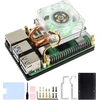 Waveshare aušinimo ventiliatoriaus radiatorius, suderinamas su Raspberry Pi 5, žemo profilio Ice Tower Cpu aušinimo ventiliatorius, u formos varinis vamzdelis, aušinimo briaunos, aušintuvas su spalvingu rgb led