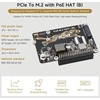 Waveshare Pcie į M.2 adapteris su Poe funkcija Hat+ (b), suderinamas su Raspberry Pi 5, palaiko Poe Nvme diskų protokolą 2230/2242/2260/2280 M.2 Ssd, didelės spartos skaitymas/rašymas