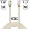 Waytex 39084 dėžutės Adsl Rj11 kabelis, jungtis tėtis/tėtis, 20 m, smėlio spalvos