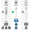Waytex 39084 dėžutės Adsl Rj11 kabelis, jungtis tėtis/tėtis, 20 m, smėlio spalvos