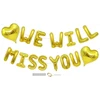 "we Will Miss You" balionų vėliavėlių rinkinys, "we Will Miss You" baneris, atsisveikinimo vakarėlio dekoracijos, priedai, atsisveikinimo vakarėlis, išėjimo į pensiją vakarėlis, darbo vakarėlis biure, išleistuvių dekoracija (auksinė)