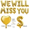 "we Will Miss You" balionų vėliavėlių rinkinys, "we Will Miss You" baneris, atsisveikinimo vakarėlio dekoracijos, priedai, atsisveikinimo vakarėlis, išėjimo į pensiją vakarėlis, darbo vakarėlis biure, išleistuvių dekoracija (auksinė)