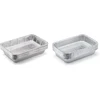 Weber 6416 aliuminio lašėjimo padėklai, dideli, 28 x 18 x 5 cm, 10 vnt. pakuotė, vienkartiniai dubenys ir Weber 6415 maži 19 cm x 12,7 cm aliuminio lašėjimo indai, 10 vnt. rinkinys