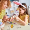 Wednok 12 dalių vėjo varpelių rinkinys velykoms, skirtas vaikams, velykiniai amatai, mediniai velykiniai amatai su velykiniais kiaušiniais, velykų zuikučiu, velykiniu viščiuku, vėjo varpelių amatas, skirtas dažymui, dekoravimui velykų dekoracijoms pavasar