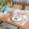 Weldomcor skalbiamos lininės servetėlės, 4 vnt., atsparios karščiui, dvipusės siuvimo servetėlės namų vakarienėms, virtuvei, restoranui ir viešbučiui (smėlio spalvos)