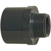 Ventiliatorius Weltenmarkt Profec Pvc-u perėjimo mova 50/63 mm x 2 coliai, lipnus lizdas/įmovos galas x išorinis sriegis, 10 barų, pilka
