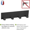 Wenko Ima magnetinė pakaba, juoda, lauko virtuvės priedai su 4 kabliukais tekstilei ir kepsninės reikmenims kabinti, greitas tvirtinimas be gręžimo ant metalinių paviršių, 30 x 6,5 x 2 cm