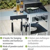 Wenko Ima magnetinė pakaba, juoda, lauko virtuvės priedai su 4 kabliukais tekstilei ir kepsninės reikmenims kabinti, greitas tvirtinimas be gręžimo ant metalinių paviršių, 30 x 6,5 x 2 cm