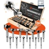 Werkheld® Forstner grąžtų rinkinys [tikslus ir ypač grūdintas] - 13 skirtingų grąžtų skylėms gręžti nuo 10 iki 60 mm visų tipų medienai [su dėžute laikymui]