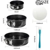 Wertioo 3 dalių springform rinkinys, torto formos 10 cm / 18 cm / 22 cm, apvalios kepimo formos, nelimpanti danga, nepralaidi torto keptuvė, sūrio pyrago forma su 50 vnt. kepimo popieriaus ir 1 silikonu