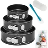 Wertioo 3 dalių springform rinkinys, torto formos 10 cm / 18 cm / 22 cm, apvalios kepimo formos, nelimpanti danga, nepralaidi torto keptuvė, sūrio pyrago forma su 50 vnt. kepimo popieriaus ir 1 silikonu