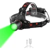 Weslite Žibintas ant galvos su žalia šviesa, 1000 liumenų, žalias led, įkraunamas medžioklei, fokusuojamas, reguliuojamas, usb žibintas ant galvos, žibintai ant galvos, žalia šviesa, 3 režimai naktiniam matymui, žvejybai, stovyklavimui (žalias led)