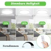 Wholede 24 W 3000-6500 K led lubų šviestuvas plokščias, apvalus, reguliuojamo ryškumo su infraraudonųjų spindulių nuotolinio valdymo pulteliu, itin plonas šviestuvas virtuvei, svetainei, prieškambariui, miegamajam, vonios kambariui, skersmuo 29,5 cm, balt