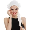 Wig Me Up - 3279-p68 Karnavalinė barokinė ilga balta perukas su kasa, skirta moterims ir vyrams, karaliui