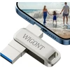 Wigont 128 gb usb atmintinė, skirta iphone, 3 viename atmintinė, skirta saugoti daugiau nuotraukų ir vaizdo įrašų iš skirtingų įrenginių. skirta ios/ipad/pc