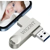 Wigont 128 gb usb atmintinė, skirta iphone, saugokite daugiau nuotraukų ir vaizdo įrašų, visas metalinis rašiklis suteikia daugiau vietos jūsų telefone. usb atmintinė suderinama su ios/android/pc.