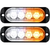 Willpower 2 vnt. 4 led stroboskopiniai gintariniai balti šoniniai gabaritiniai žibintai automobiliui 12v 24v led šviesos juosta mirksinti šviesa saugos priekaboms komercinėms transporto priemonėms valtims traktoriams