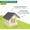 Windhager feldberg lesyklėlė paukščiams, pušies mediena, lesyklėlė pakabinimui, kaimiško stiliaus, atspari oro sąlygoms, patvari, užpildoma iš trijų pusių, 20,50 x 21 x 23,50 cm