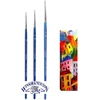 Winsor & Newton trumpų kotelių akvarelinių teptukų serija 111. Nr. 000, 00, 2 ir 1 kortelė