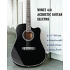 Winzz 4/4 elektroakustinė gitara, vakarietiškos gitaros rinkinys suaugusiems ir pradedantiesiems, akustinė gitara 41 colio su 4 juostų ekvalaizeriu (dreadnought, blizgi, juoda)