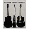 Winzz 4/4 elektroakustinė gitara, vakarietiškos gitaros rinkinys suaugusiems ir pradedantiesiems, akustinė gitara 41 colio su 4 juostų ekvalaizeriu (dreadnought, blizgi, juoda)