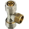 Wiroflex 26347 4 T formos jungtis su adapteriu, užspaudimo žiedu, 26 x 3/4 x 26 mm, aukso/sidabro/chromo/vario spalvos
