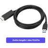 Wiyety Usb į Hdmi adapteris: 1.8 m Usb 3.0/2.0 į Hdmi adapterio kabelis, Hdmi kabelis, 1080p jungties kabelis, projektoriaus vaizdo monitoriaus kabelis, skirtas Pc, nešiojamam kompiuteriui, Hdtv televizoriui, suderinamas su Windows