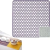 Wkmamo didelis kriauklės kilimėlis 34,5 x 34,5 cm, violetinis silikoninis kriauklės įdėklas, sulankstomas neslystantis kriauklės kilimėlis, kriauklės kilimėlis su valymo šepečiu (violetinis)